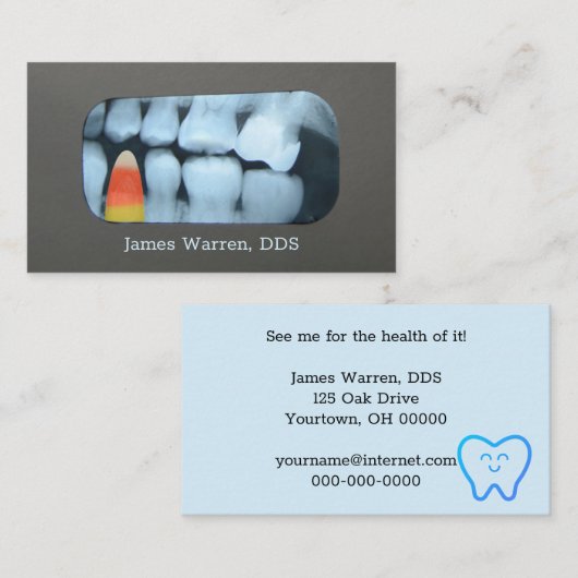 Candy in Teeth Xray Visitenkarte (Vorne/Hinten)
