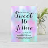 Candy Ink Liquid Marmor Pink Sweet 16 Einladung (Stehend Vorderseite)