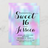 Candy Ink Liquid Marmor Pink Sweet 16 Einladung (Vorne/Hinten)