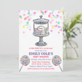 Candy Jar Sweet Baby Shower Einladung (Stehend Vorderseite)