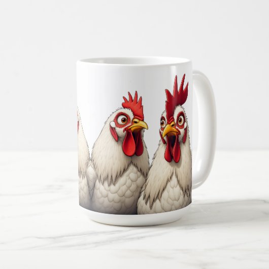 "Candy & Joe White Leghorn" Kaffeetasse (VorderseiteRechts)
