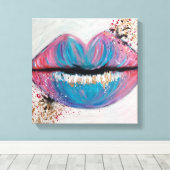 Candy Kiss Lips Leinwanddruck (Insitu (Holzboden))