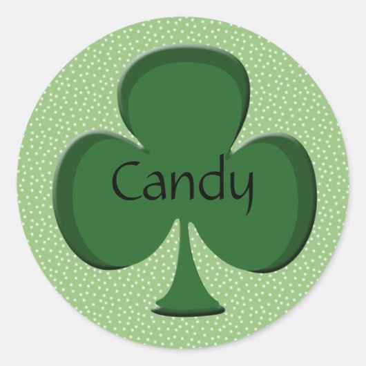 Candy Kleeblatt Name Aufkleber / Siegel (Vorderseite)