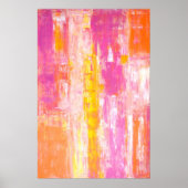 "Candy Land" Abstrakte Kunst in Rosa und Orange Poster (Vorne)