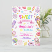 Candy Land Birthday Einladung (Stehend Vorderseite)