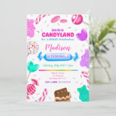 Candy Land Birthday Einladung (Stehend Vorderseite)