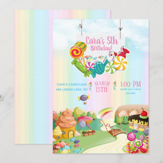 Candy Land Birthday Party Einladung