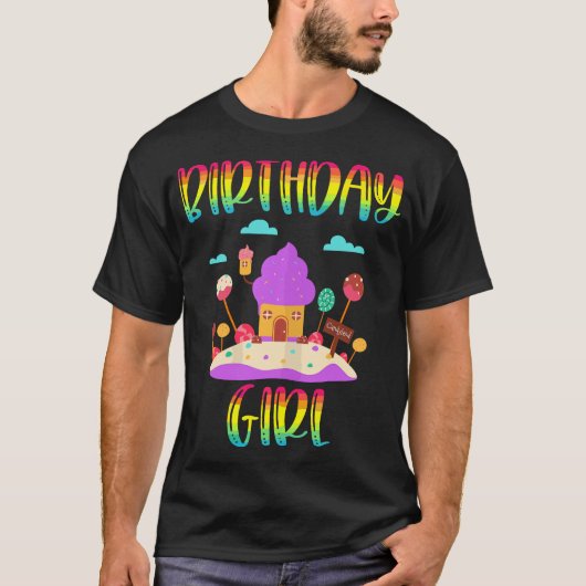 Candy Land Birthday Party Eiscreme Cupcake Süßigke T-Shirt (Vorderseite)