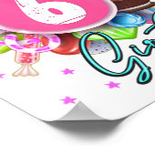 Candy Land Birthday Party Girl Age 6 Poster (Ecke)