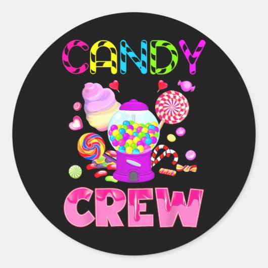 Candy Land Candy Crew Dekorationen Sweetie Candy S Runder Aufkleber (Vorderseite)