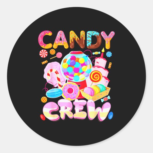 Candy Land Candy Crew Party Halloween Costumes Adu Runder Aufkleber (Vorderseite)