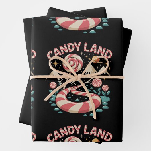 Candy Land Cane Xmas Weihnachtsfeiertag Geschenkpapier Set (Beispiel)
