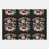 Candy Land Cane Xmas Weihnachtsfeiertag Geschenkpapier Set (Vorderseite)