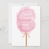 Candy Land Cotton Candy Pink Geburtstagsparty Einladung (Vorderseite)
