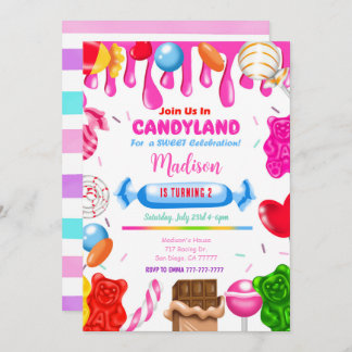 Candy Land Einladung