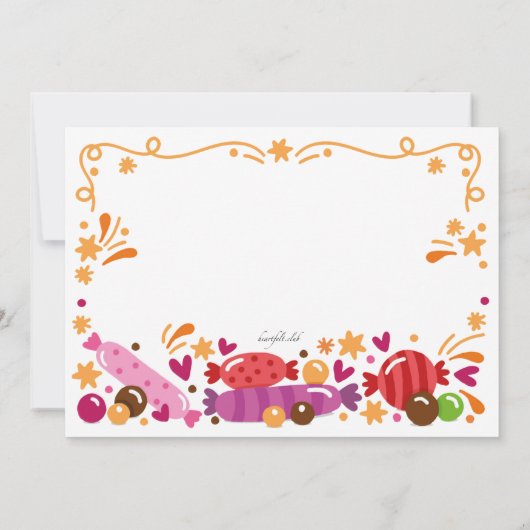 Candy Land Geburtstagsparty Einladung (Rückseite)