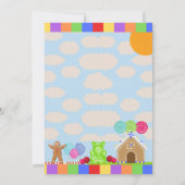 Candy Land Geburtstagsparty Einladung (Rückseite)