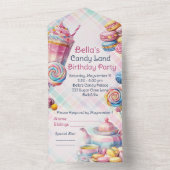 Candy Land Geburtstagsparty Einladung Tearaway UAW (Innen)