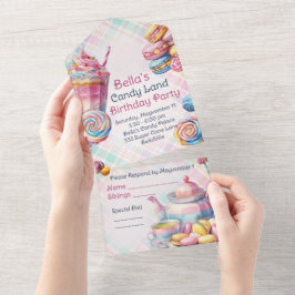 Candy Land Geburtstagsparty Einladung Tearaway UAW