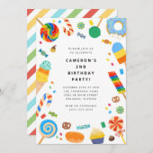 Candy Land Girl Birthday Invitation Einladung (Vorne/Hinten)