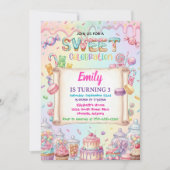Candy Land Girl Birthday Sweet Celebration Rainbow Einladung (Vorderseite)