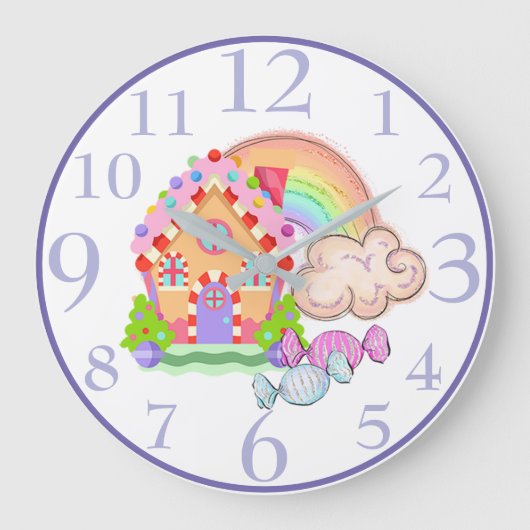 Candy Land House und Rainbow Große Wanduhr (Vorderseite)