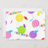 Candy Land Inspiriert 3 Foto Einladung Geburtstag (Rückseite)