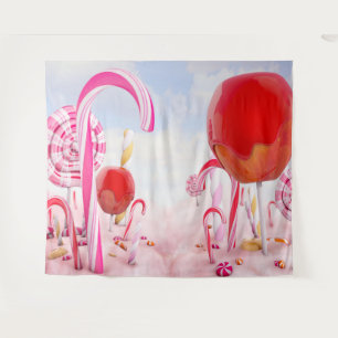 Candy Land Mädchenparty Hintergrund Wandteppich