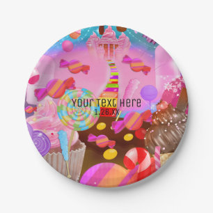 Candy Land Party Fantasy Geburtstag Personalisiert Pappteller