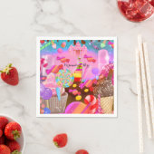 Candy Land Party Fantasy Geburtstag Personalisiert Serviette (Beispiel)