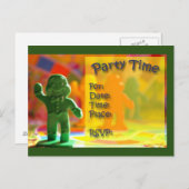 Candy Land Party Time Einladung (Vorne/Hinten)