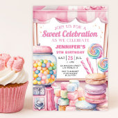 Candy Land Pink Sweet Celebration Birthday Einladung