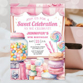 Candy Land Pink Sweet Celebration Birthday Einladung