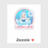 Candy Land Queen of Candy Land Portrait Aufkleber (Blatt)