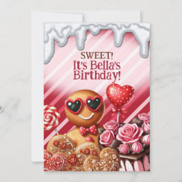 Candy Land Süßigkeiten Herz Party Einladungen