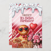 Candy Land Süßigkeiten Herz Party Einladungen (Vorne/Hinten)