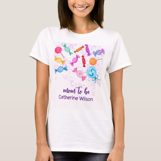 Candy Land Süßigkeiten Schwangerschaft Mutter zu T T-Shirt (Vorderseite)