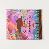 Candy Land Sweet 16 Geburtstagsparty Hintergrund Wandteppich (Vorderseite (Horizontal))