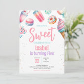 Candy Land Sweet Birthday Einladung (Stehend Vorderseite)