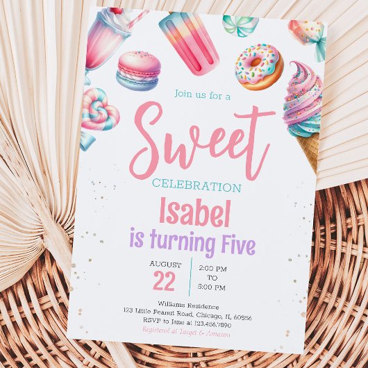 Candy Land Sweet Birthday Einladung