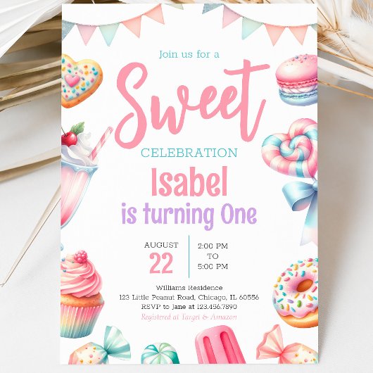 Candy Land Sweet Birthday Einladung