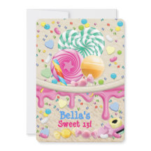 Candy Land Sweetie Geburtstagsparty Einladung