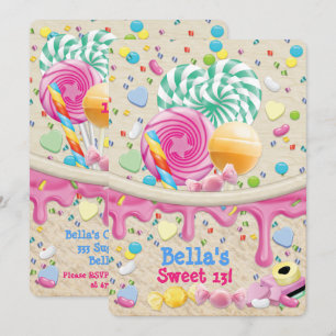 Candy Land Sweetie Geburtstagsparty Einladung