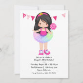 Candy Land Tutu Girl Geburtstagsparty Einladung (Vorderseite)