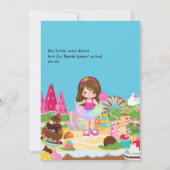 Candy Land Tutu Girl Geburtstagsparty Einladung (Rückseite)