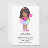 Candy Land Tutu Girl Geburtstagsparty Einladung (Vorderseite)