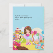 Candy Land Tutu Girl Geburtstagsparty Einladung (Rückseite)