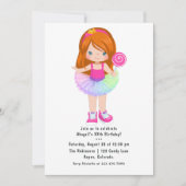 Candy Land Tutu Girl Geburtstagsparty Einladung (Vorderseite)