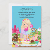 Candy Land Tutu Girl Geburtstagsparty Einladung (Vorderseite)