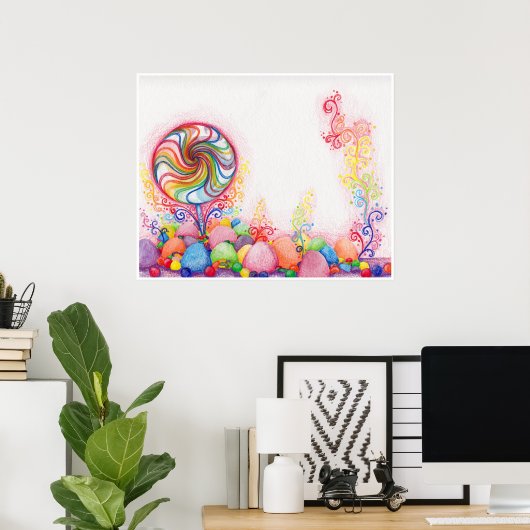 Candy Land Watercolor Print Poster (Heimbüro)